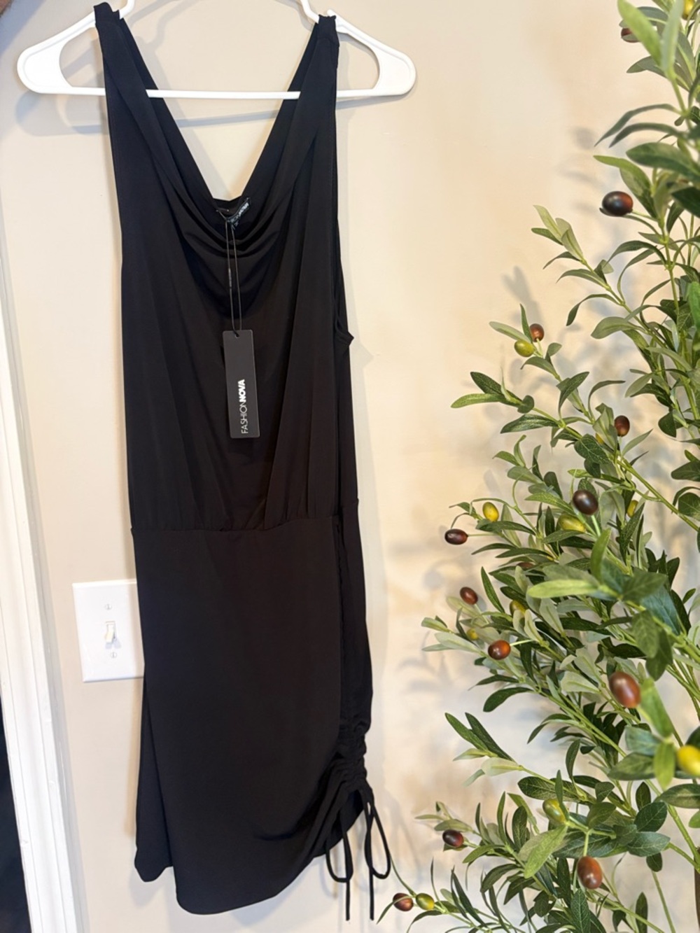 Fashion Nova Black Sleeveless Cowl Neck Dress - Picture 2 of 8
